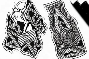A MAN CLIMBING A MOUNTAIN tattoo idea