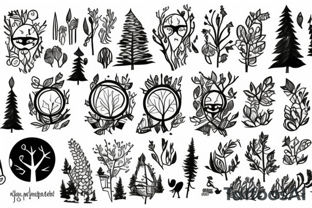 a window into a forest tattoo idea