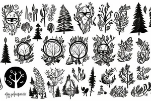 a window into a forest tattoo idea