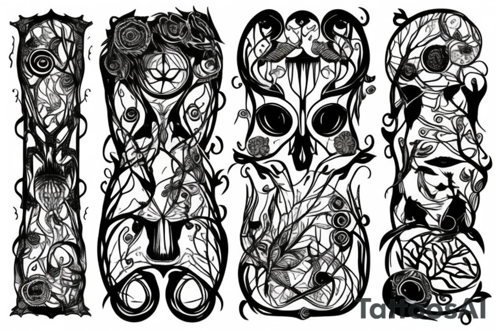a window into a forest tattoo idea