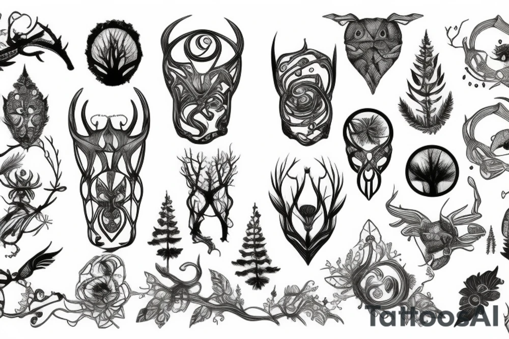 a window into a forest tattoo idea