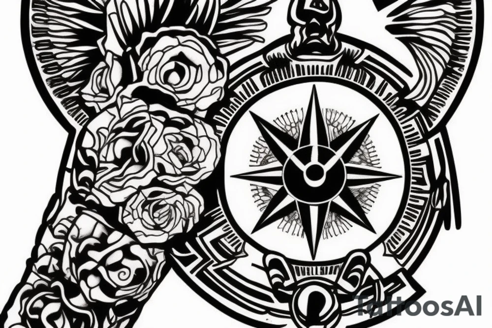 PUREPECHA TATTOO PLUS COMPASS tattoo idea
