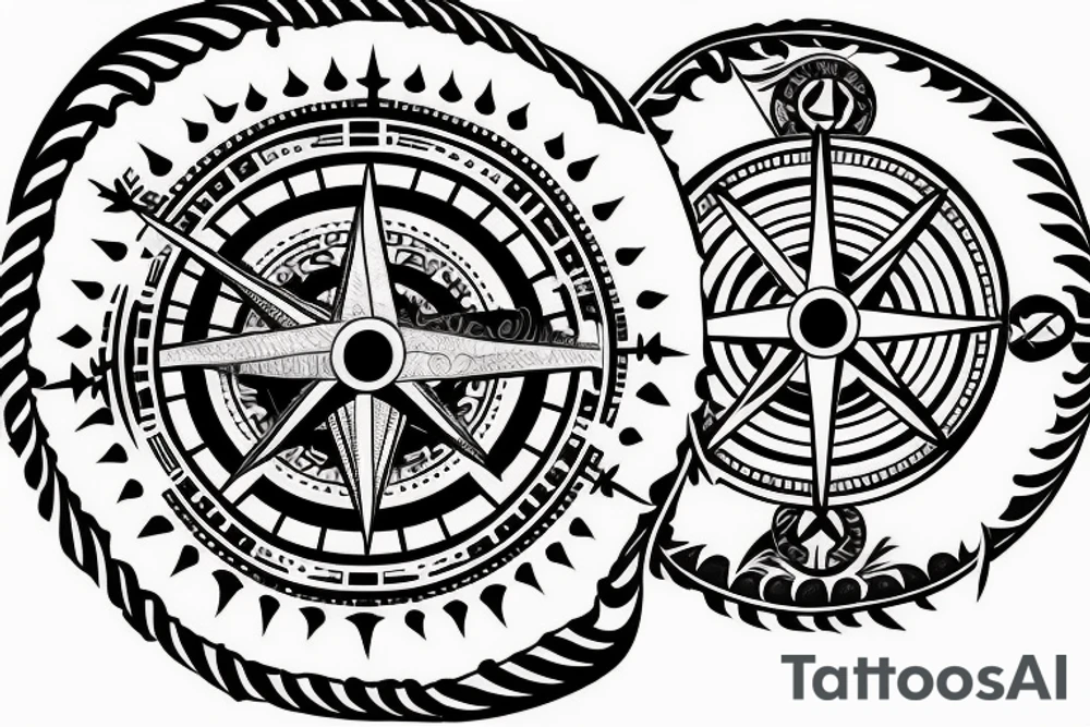 PUREPECHA TATTOO PLUS COMPASS tattoo idea