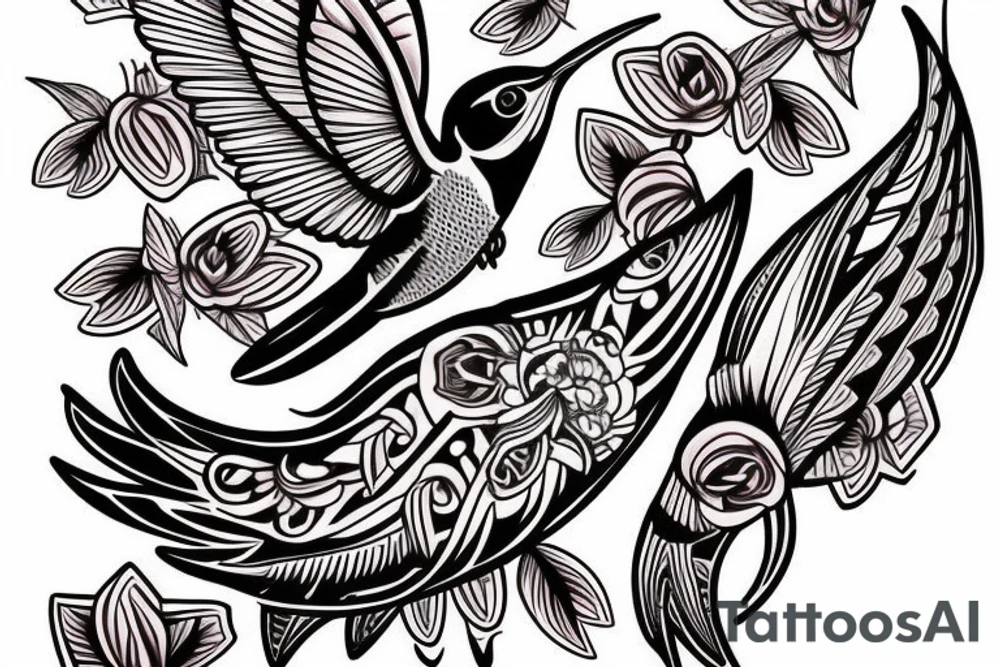 hummingbird and purepecha tattoo idea