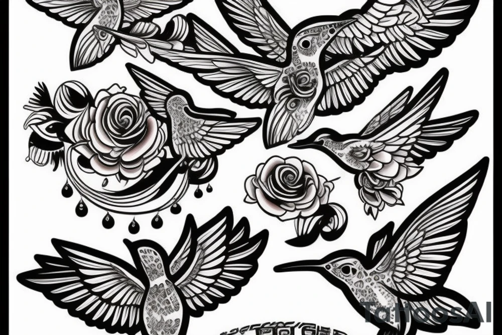 hummingbird and purepecha tattoo idea