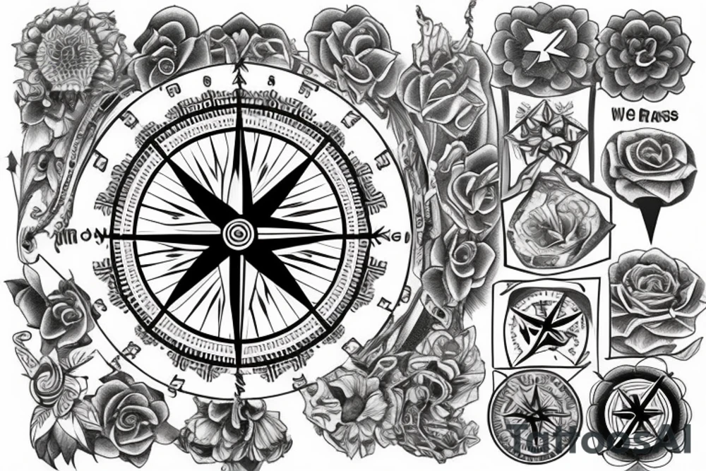 compass tattoo tattoo idea