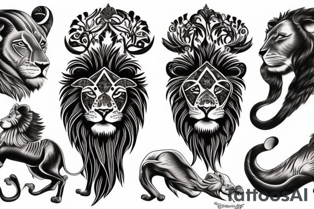 american lion tattoo tattoo idea