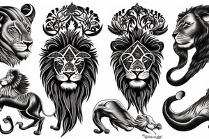 american lion tattoo tattoo idea