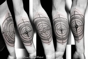 Small Unique nautical compass tattoo idea