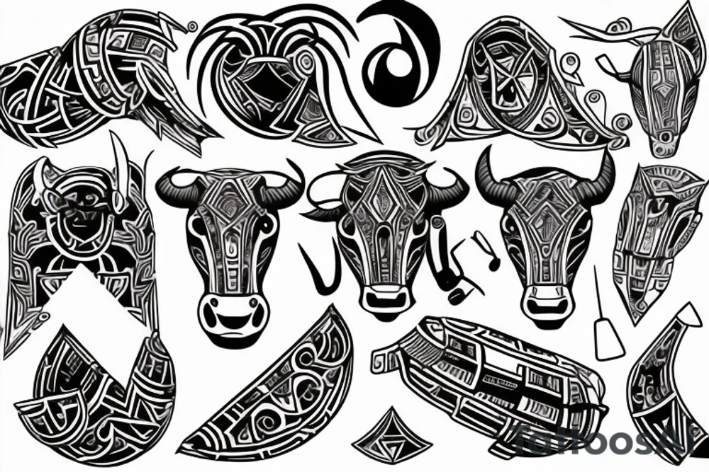 Taurus s prvky hvezd tattoo idea