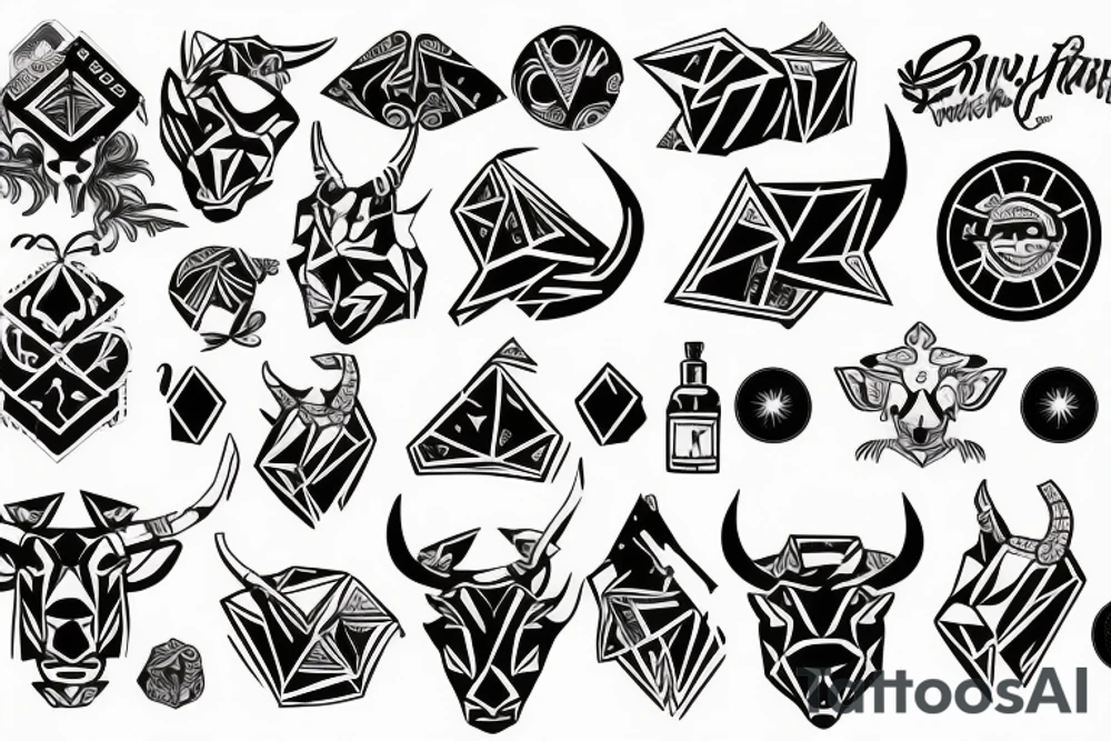 Taurus s prvky hvezd tattoo idea