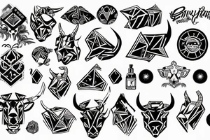Taurus s prvky hvezd tattoo idea
