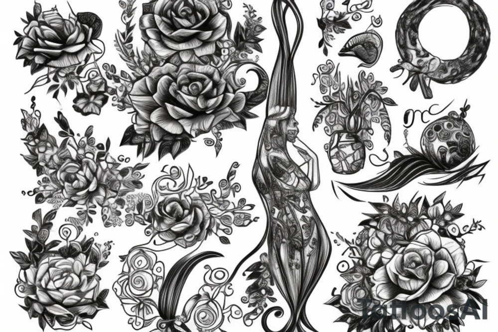 Černá kočka s legračním kloboukem tattoo idea