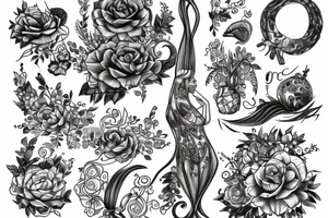 Černá kočka s legračním kloboukem tattoo idea