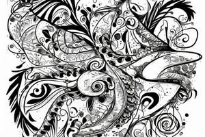 Černá kočka s legračním kloboukem tattoo idea