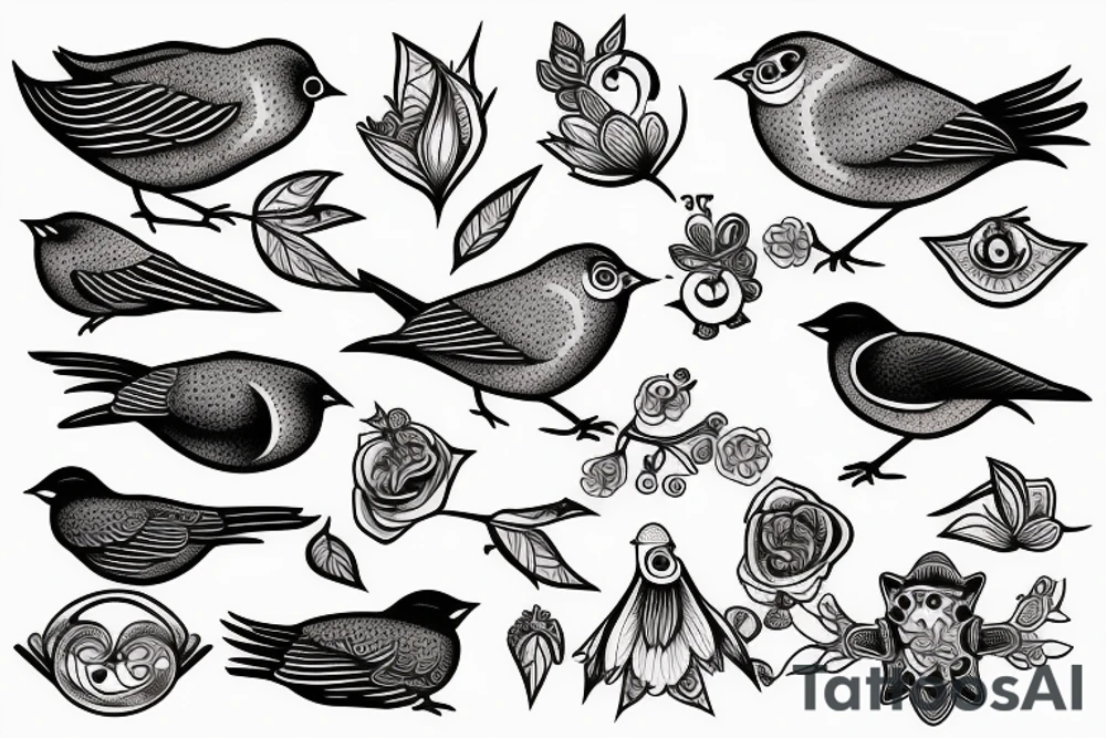drunk bird tattoo tattoo idea