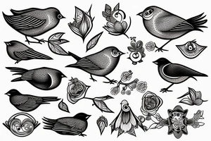 drunk bird tattoo tattoo idea