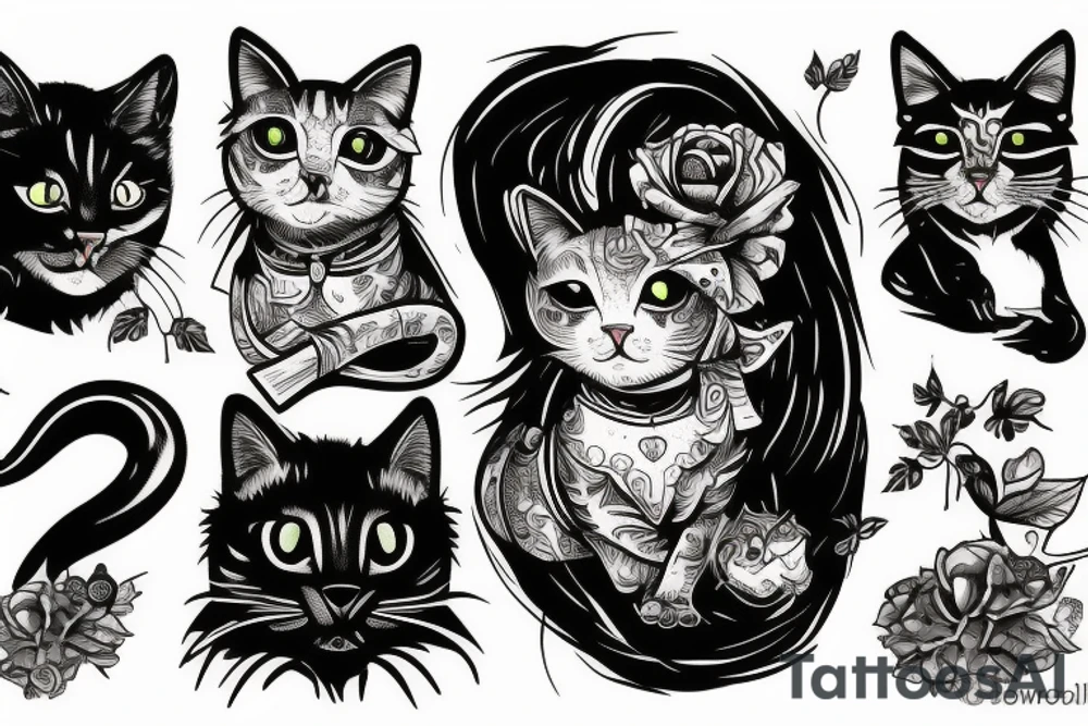 drunk cat tattoo tattoo idea