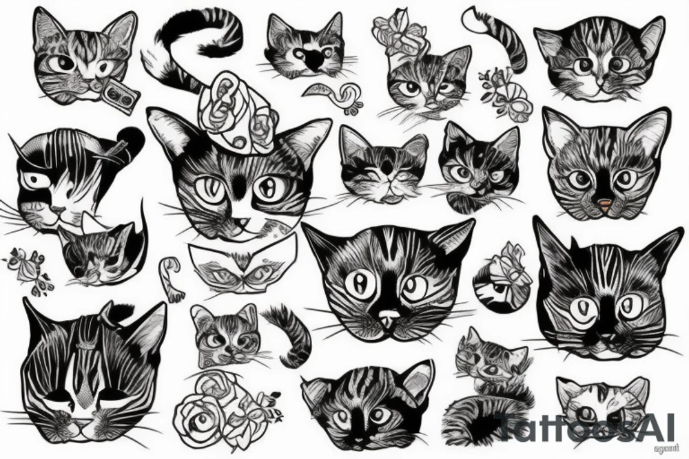 drunk cat tattoo tattoo idea