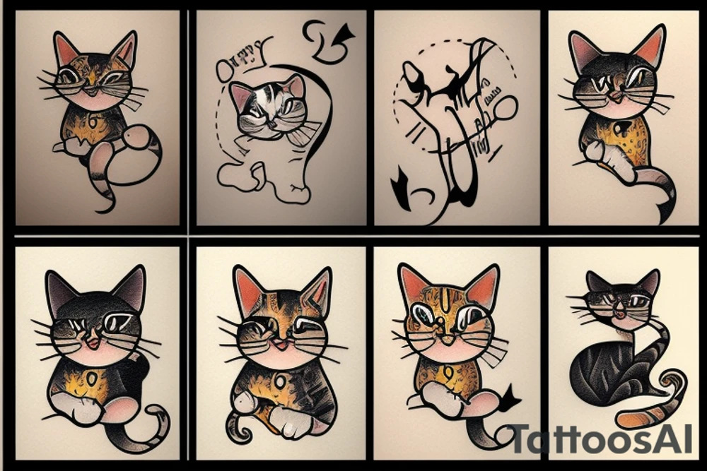 drunk cat tattoo tattoo idea