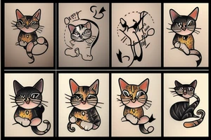 drunk cat tattoo tattoo idea