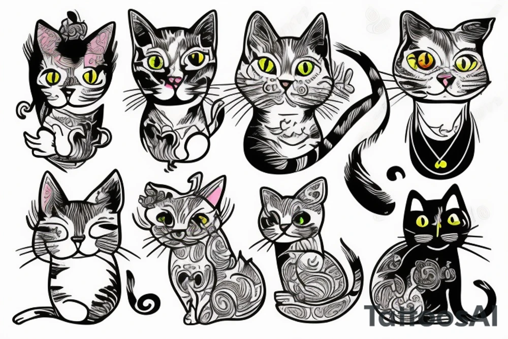 drunk cat tattoo tattoo idea