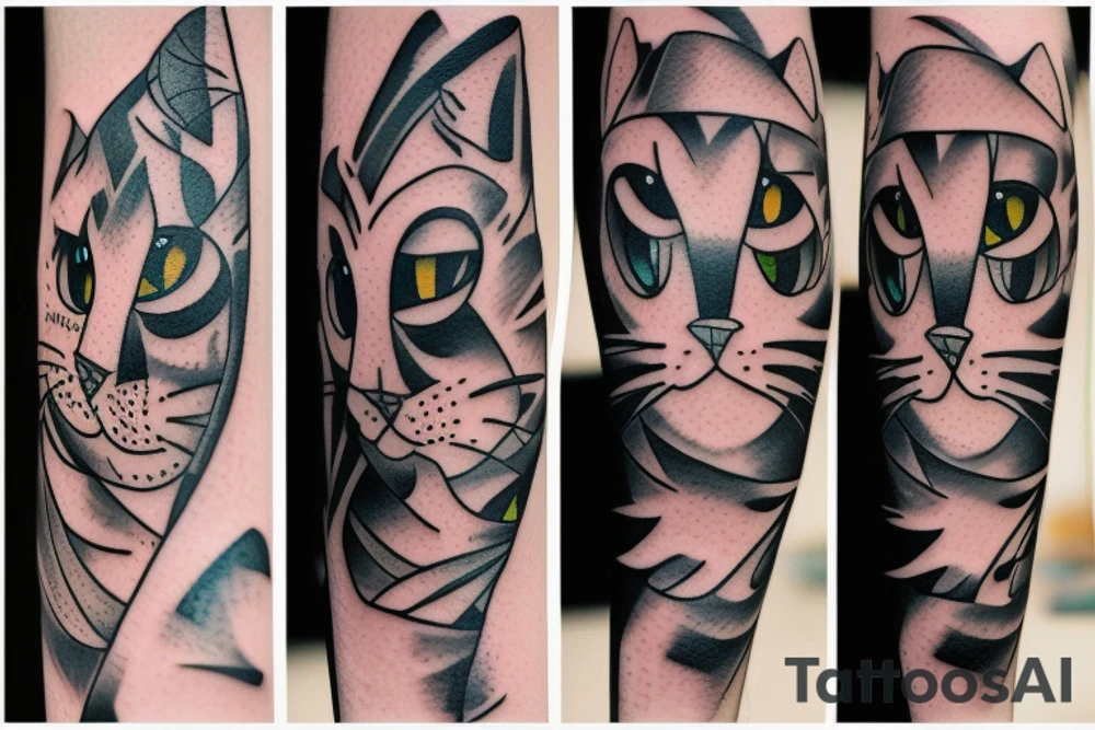 drunk cat tattoo tattoo idea