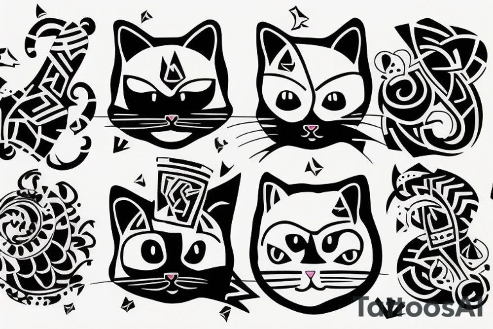 drunk cat tattoo tattoo idea