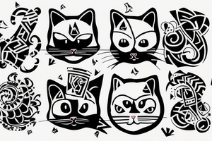 drunk cat tattoo tattoo idea