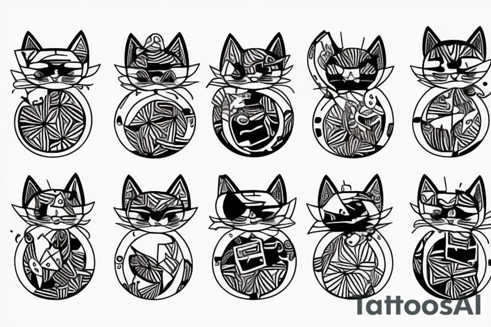 drunk cat tattoo idea