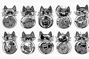drunk cat tattoo idea