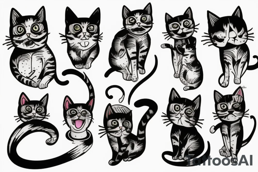 drunk cat tattoo idea