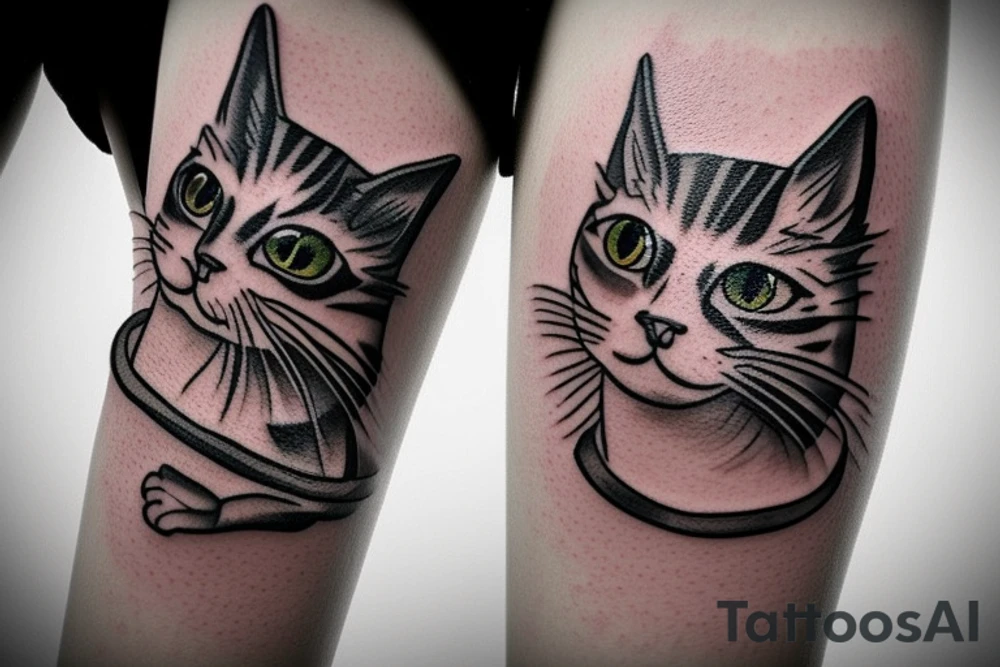 drunk cat tattoo idea