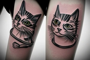 drunk cat tattoo idea