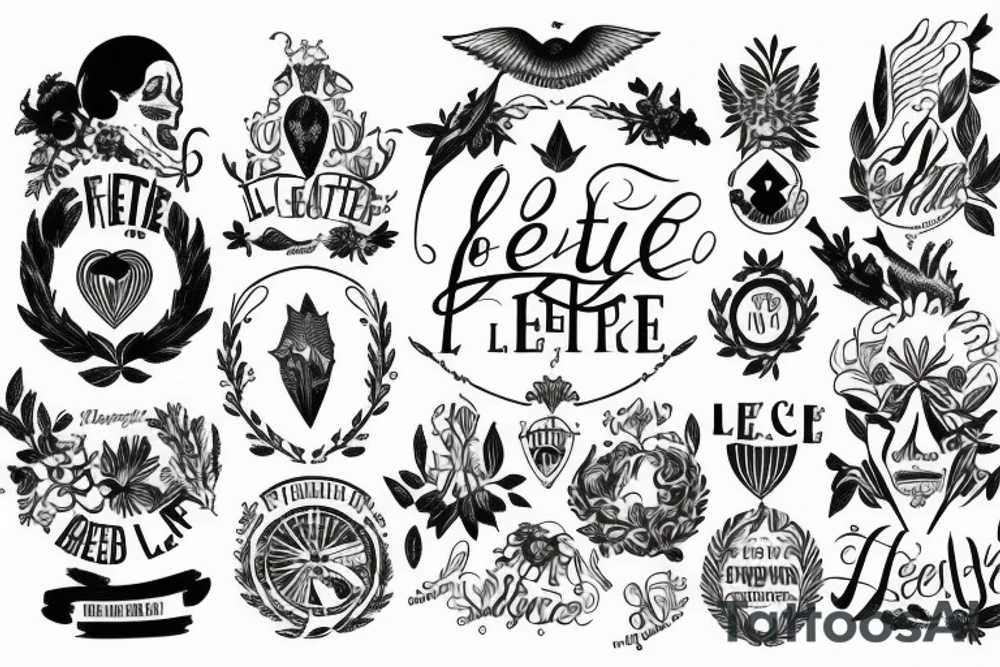 Le mot liberté en feuillage tattoo idea