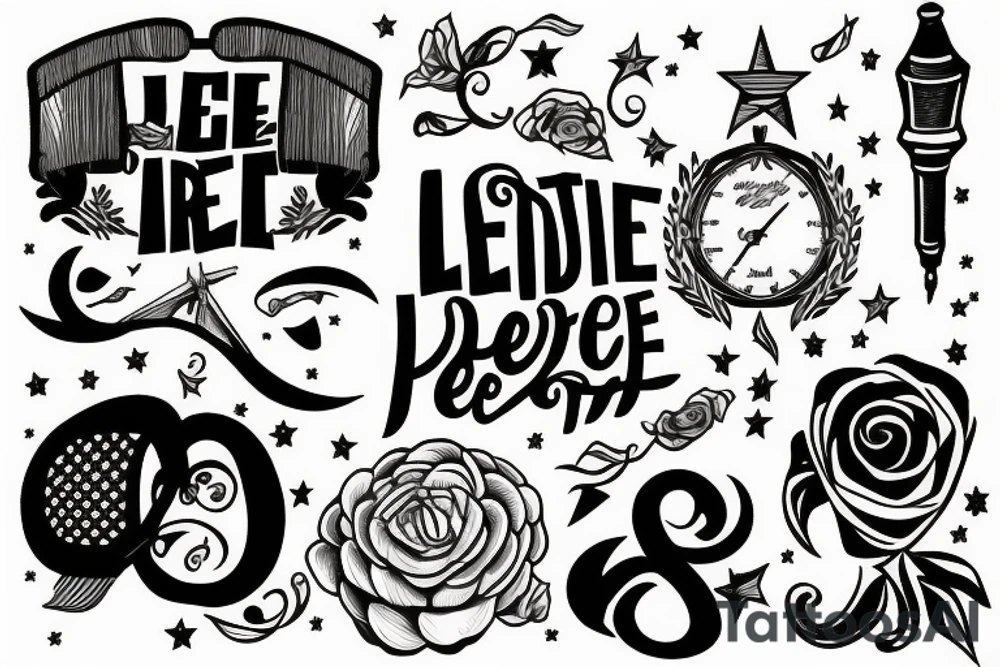 Le mot liberté en feuillage tattoo idea