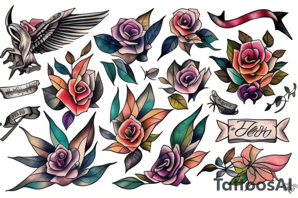 liberté en feuillage tattoo idea