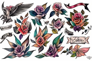 liberté en feuillage tattoo idea