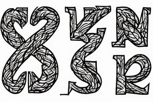 I want to create a letter mark with 5 letters intertwined tattoo idea