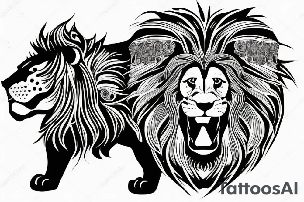 Un lion DJ qui mixe tattoo idea