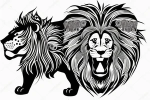 Un lion DJ qui mixe tattoo idea