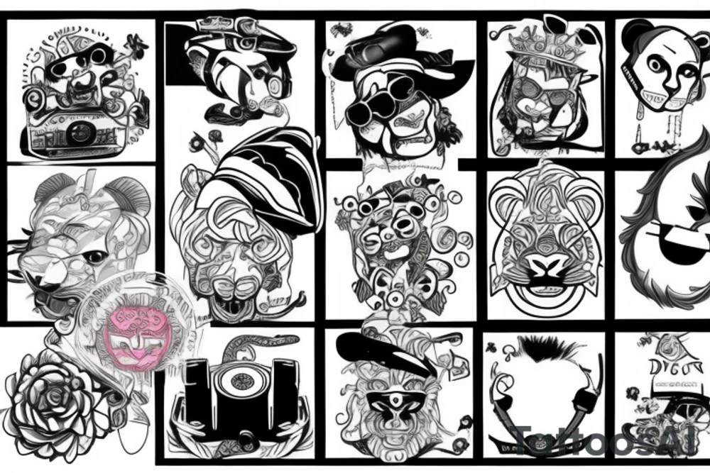 Un lion DJ qui mixe tattoo idea