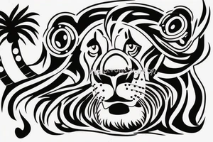 Un lion DJ qui mixe tattoo idea