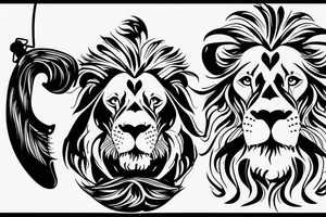 Un lion avec un casque de DJ qui mixe sur des platines tattoo idea