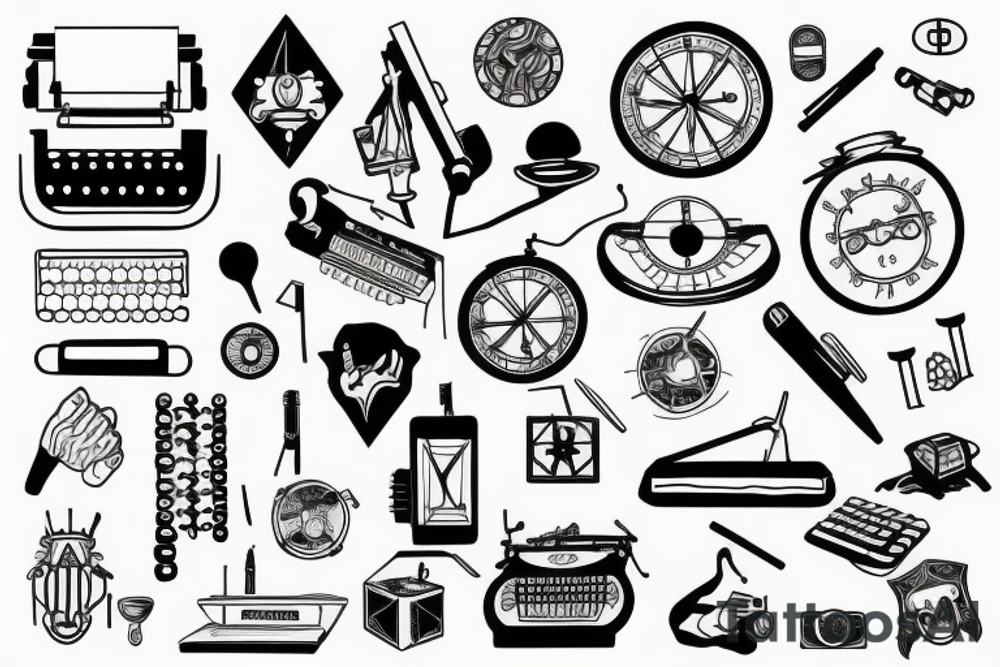 typewriter and a ghost tattoo idea