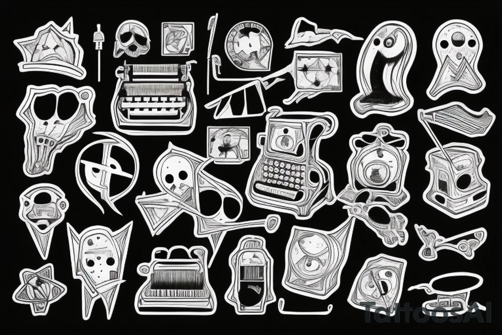 typewriter and a ghost tattoo idea