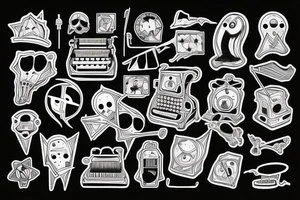 typewriter and a ghost tattoo idea