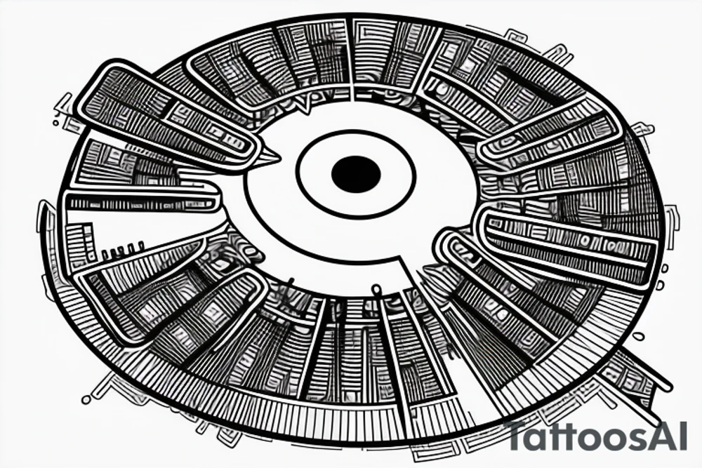 typewriter with a ufo over it tattoo idea