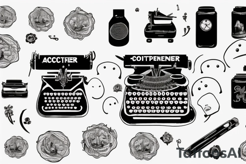 old typewriter with a ghost appearing above it tattoo idea old typewriter with a ghost appearing above it tattoo idea