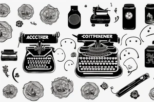 old typewriter with a ghost appearing above it tattoo idea